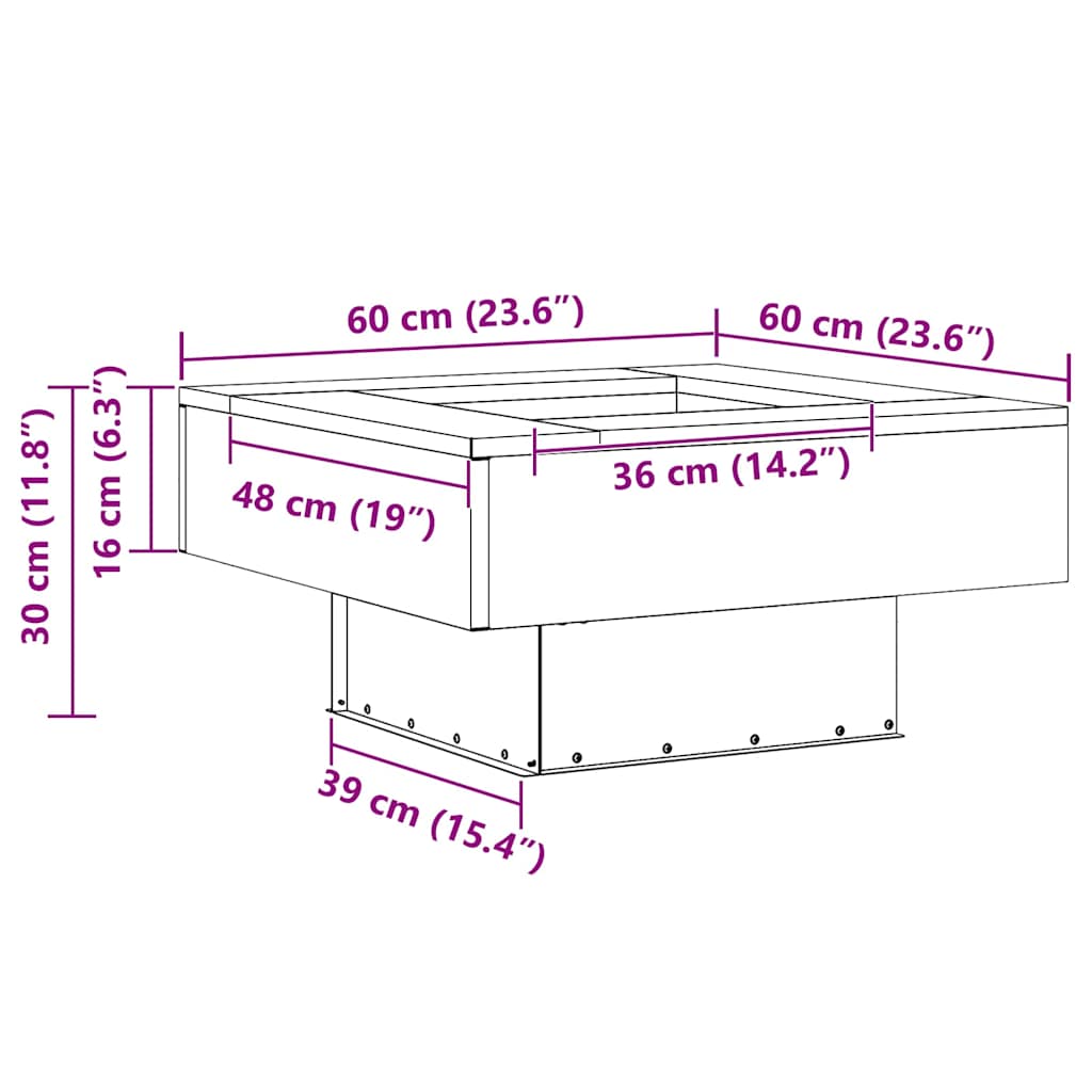 Brasero Bloc Piédestal 60 cm schéma dimensions techniques