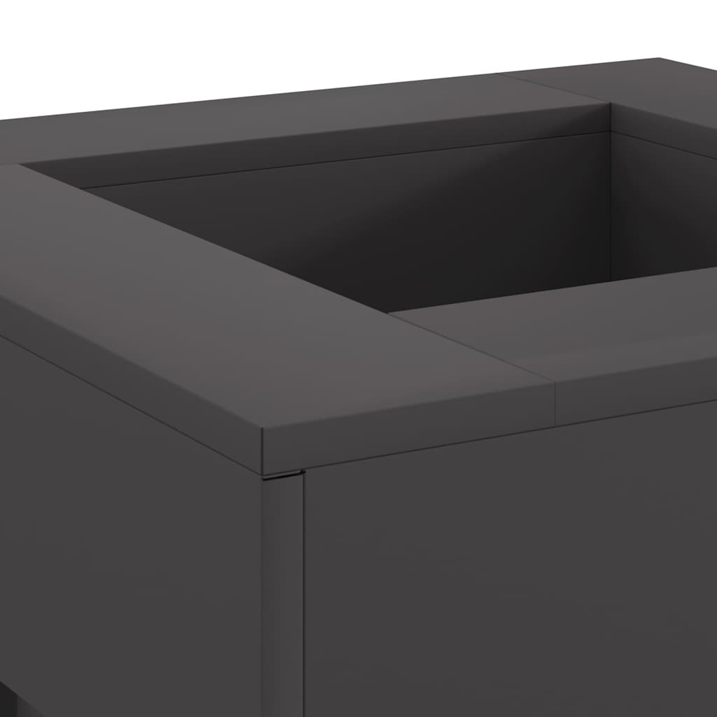 Brasero Bloc Piédestal 60 cm détail finition acier noir
