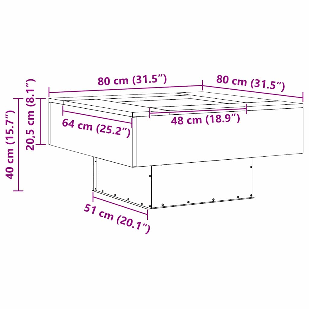 Brasero Bloc Piédestal 80 cm schéma dimensions techniques