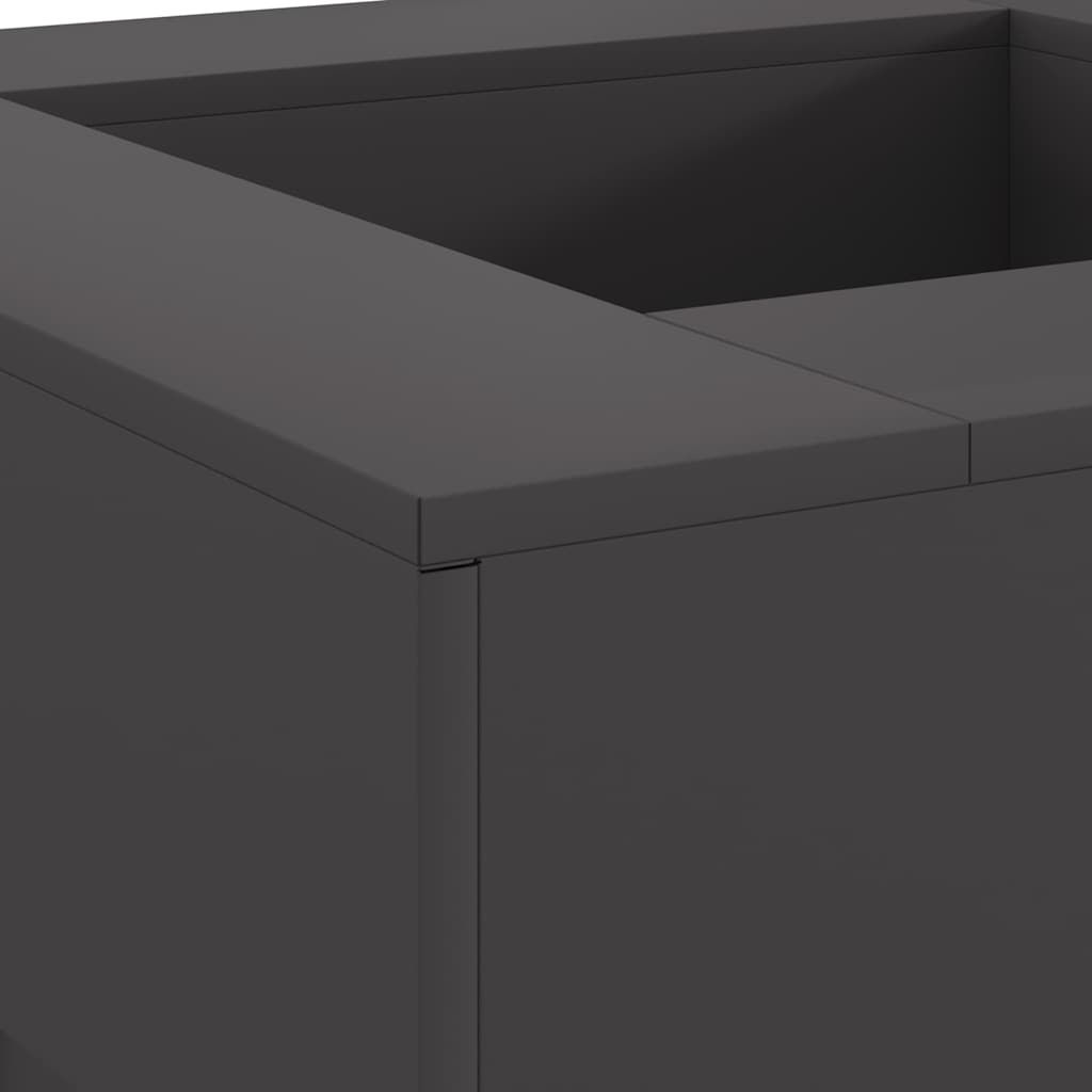 Brasero Bloc Piédestal 80 cm détail finition acier noir
