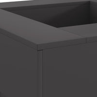 Brasero Bloc Piédestal 80 cm détail finition acier noir