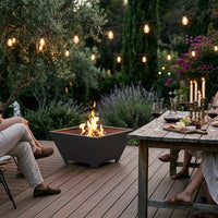 Brasero Trapèze Compact 60 cm ambiance soirée extérieure