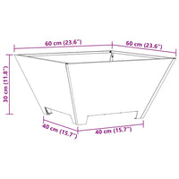 Brasero Trapèze Compact 60 cm schéma dimensions techniques