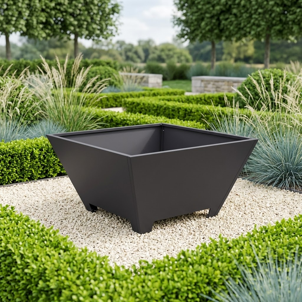 Brasero Trapèze Grand Format 80 cm vue produit sans flammes