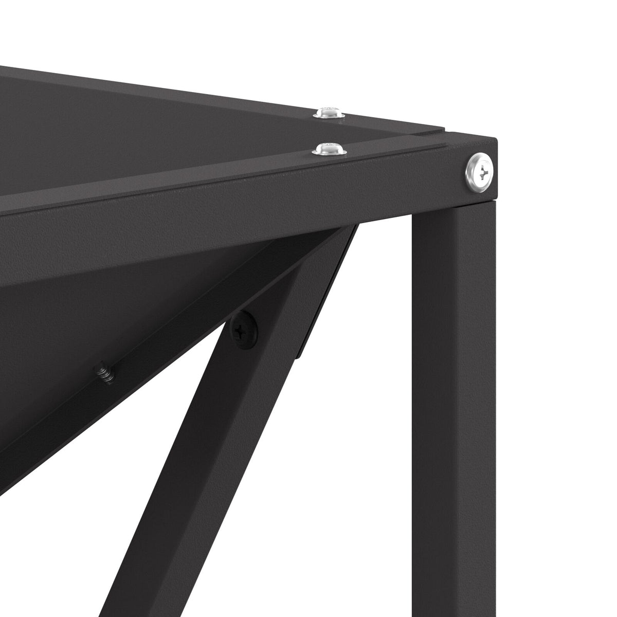 Brasero Géométrique X-Frame 50 cm détail finition acier noir