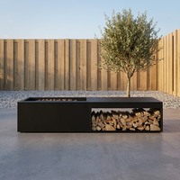 Brasero Rectangulaire XL 160 cm vue produit sans flammes