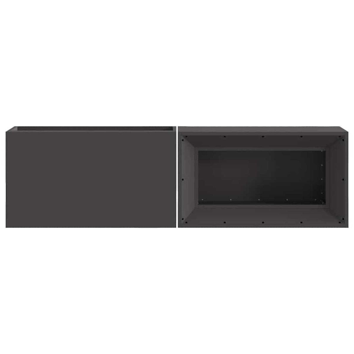 Brasero Rectangulaire XL 160 cm vue de dessus intérieur
