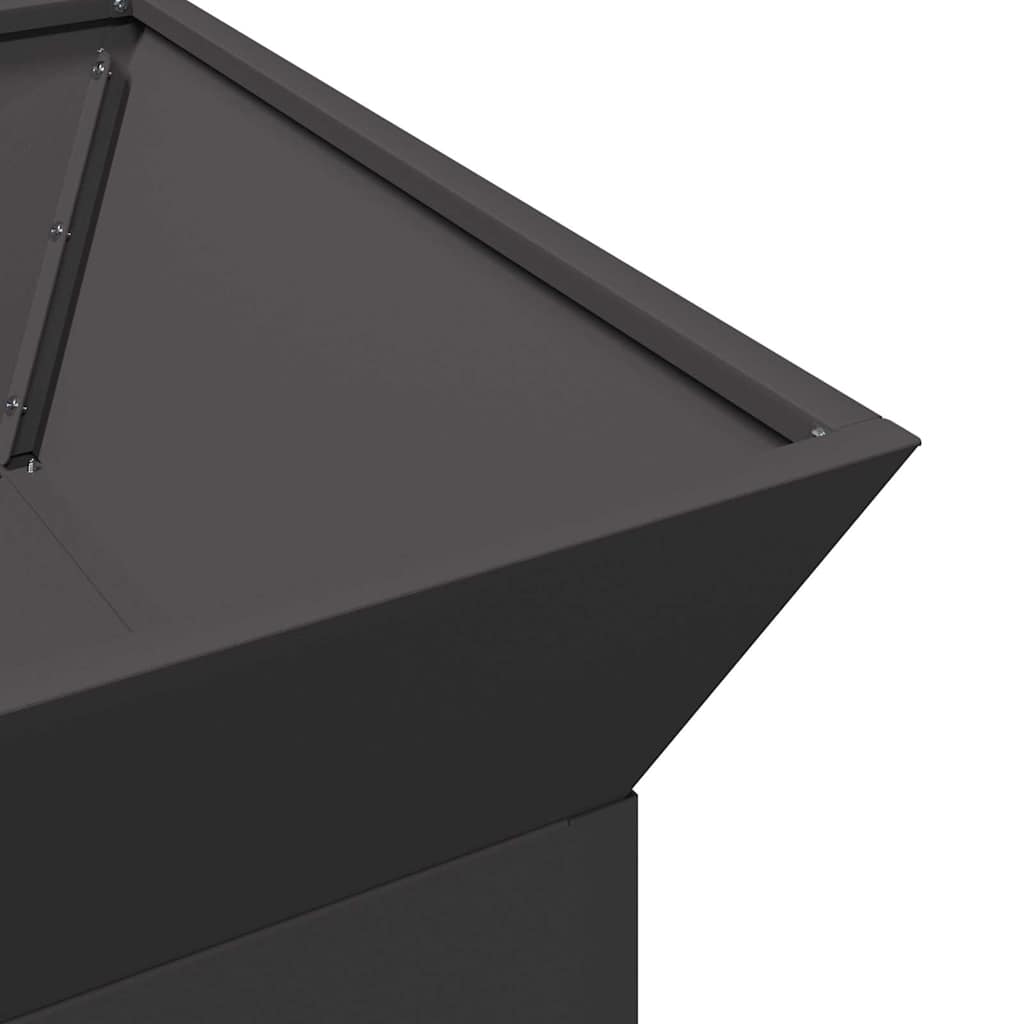 Brasero Cube Ouvert 50 cm détail finition acier noir