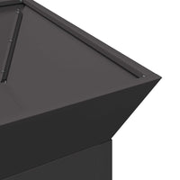 Brasero Cube Ouvert 50 cm détail finition acier noir