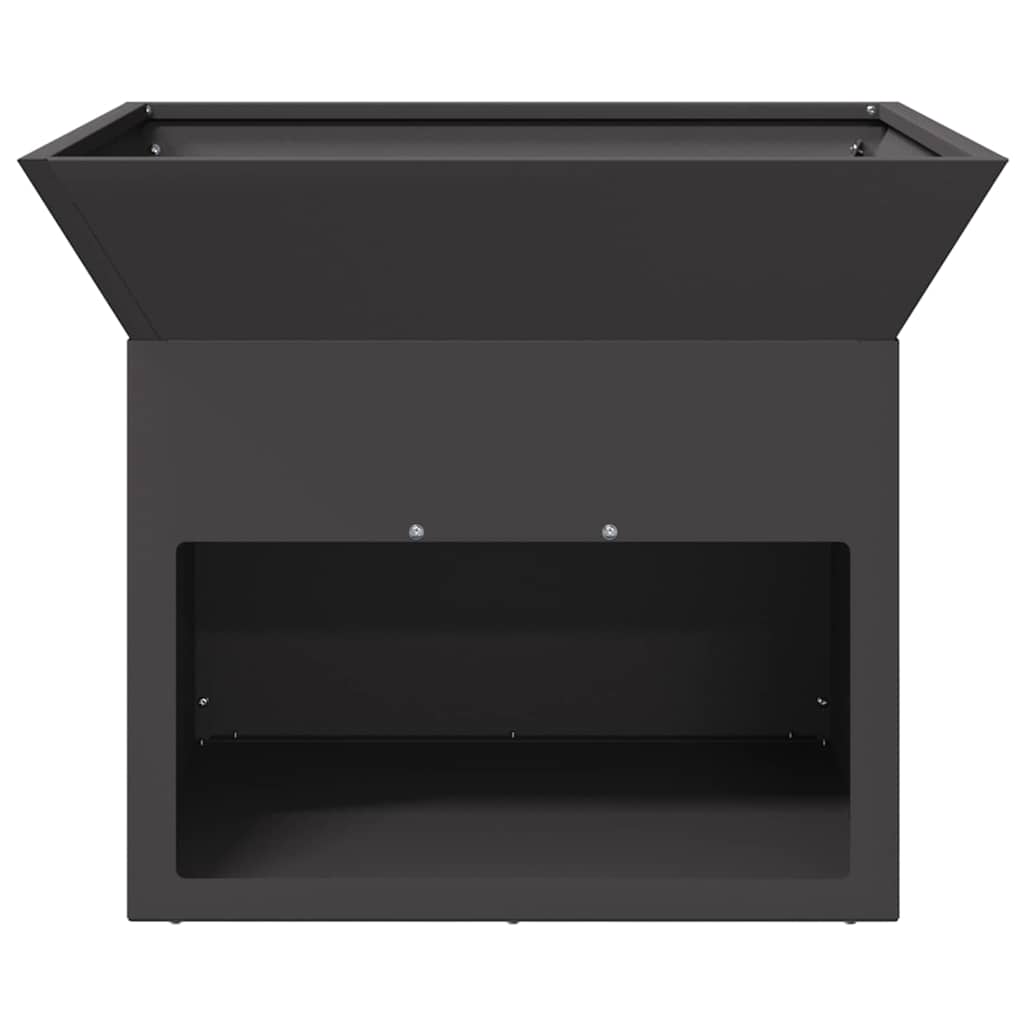 Brasero Cube Ouvert 50 cm vue de dessus intérieur