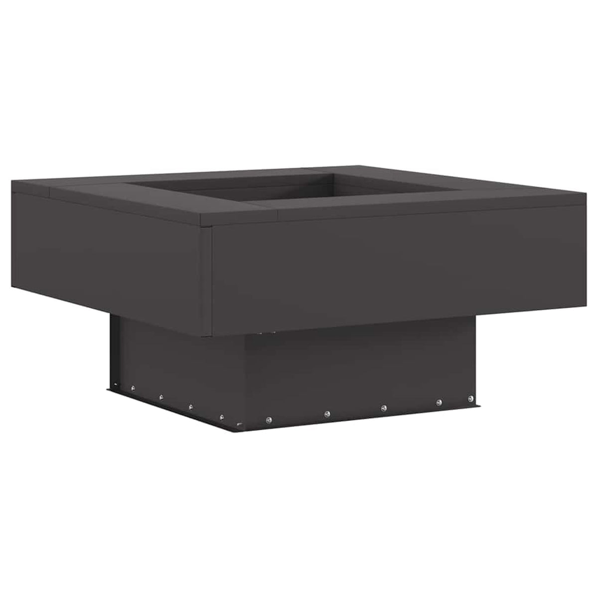 Brasero Bloc Piédestal 60 cm Acier Noir - Vue Produit sur Fond Blanc
