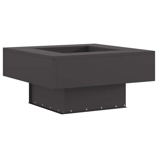 Brasero Bloc Piédestal 60 cm Acier Noir - Vue Produit sur Fond Blanc