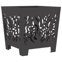 Brasero Flamme Ajouré 40 cm Acier Noir - Vue Produit sur Fond Blanc