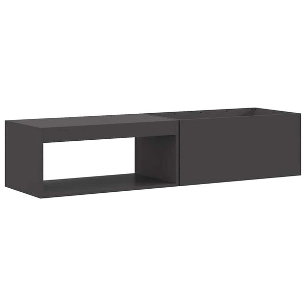 Brasero Rectangulaire XL 160 cm Acier Noir - Vue Produit sur Fond Blanc
